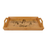 Snowman Trio in Forest Personalized Engraved Bamboo Serving Tray