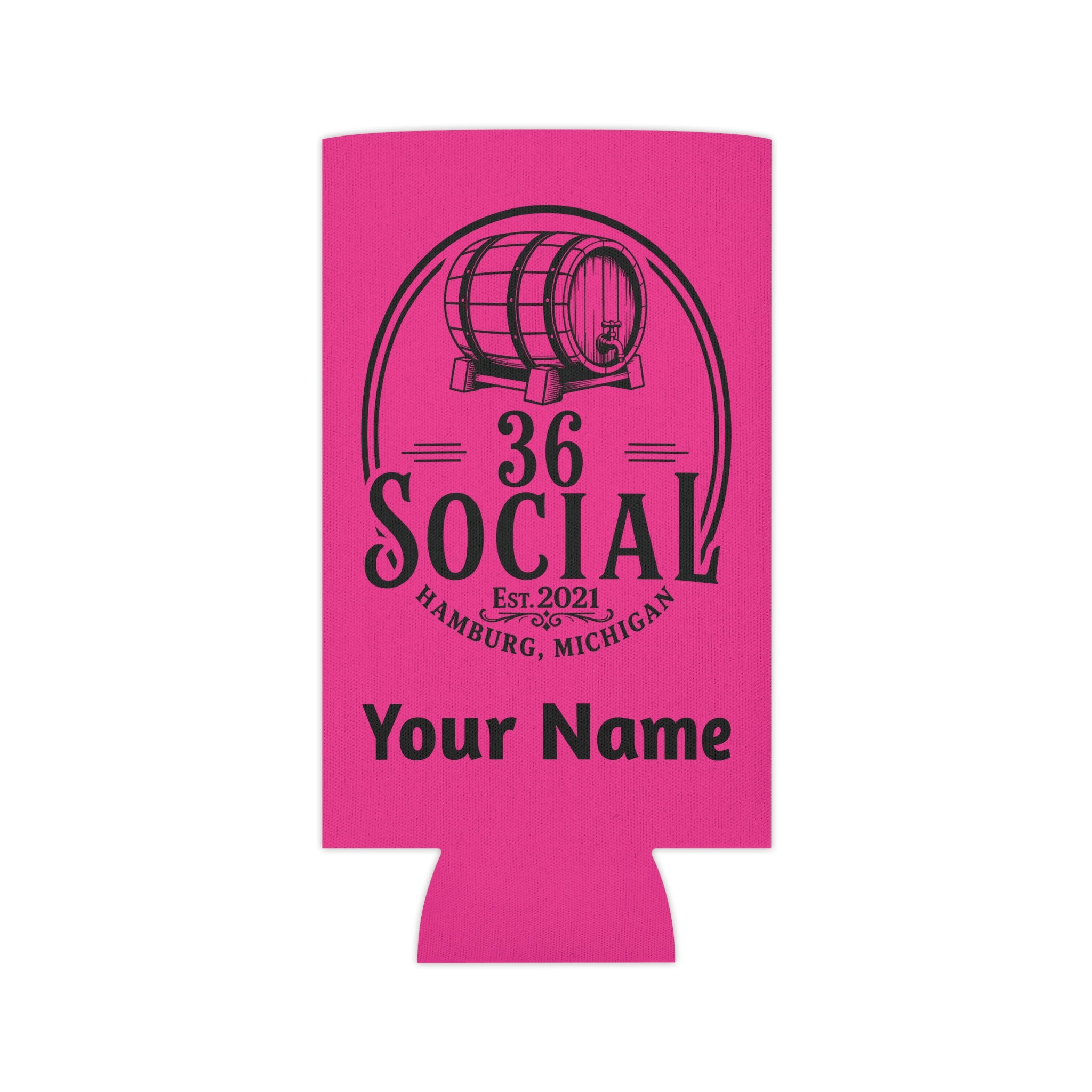 36 Social Logo 2 SL Can Cooler - Skinny - Pink (Amaranth)