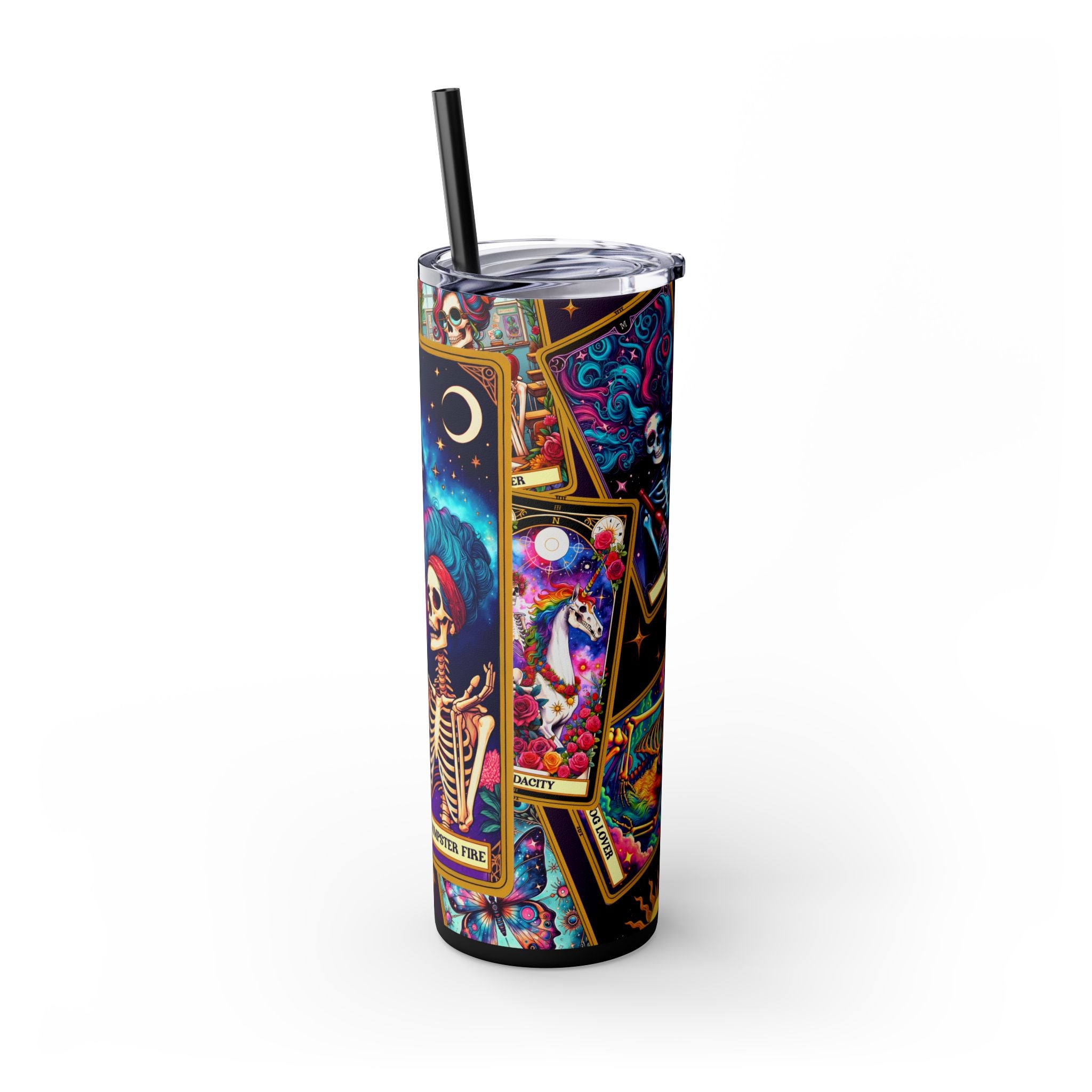 The Emotional Dumpster Fire 2 Skinny Steel Tumbler with Straw, 20oz