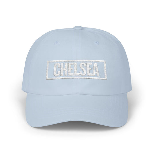 Chelsea Bold & Square White Embroidery Dad Cap