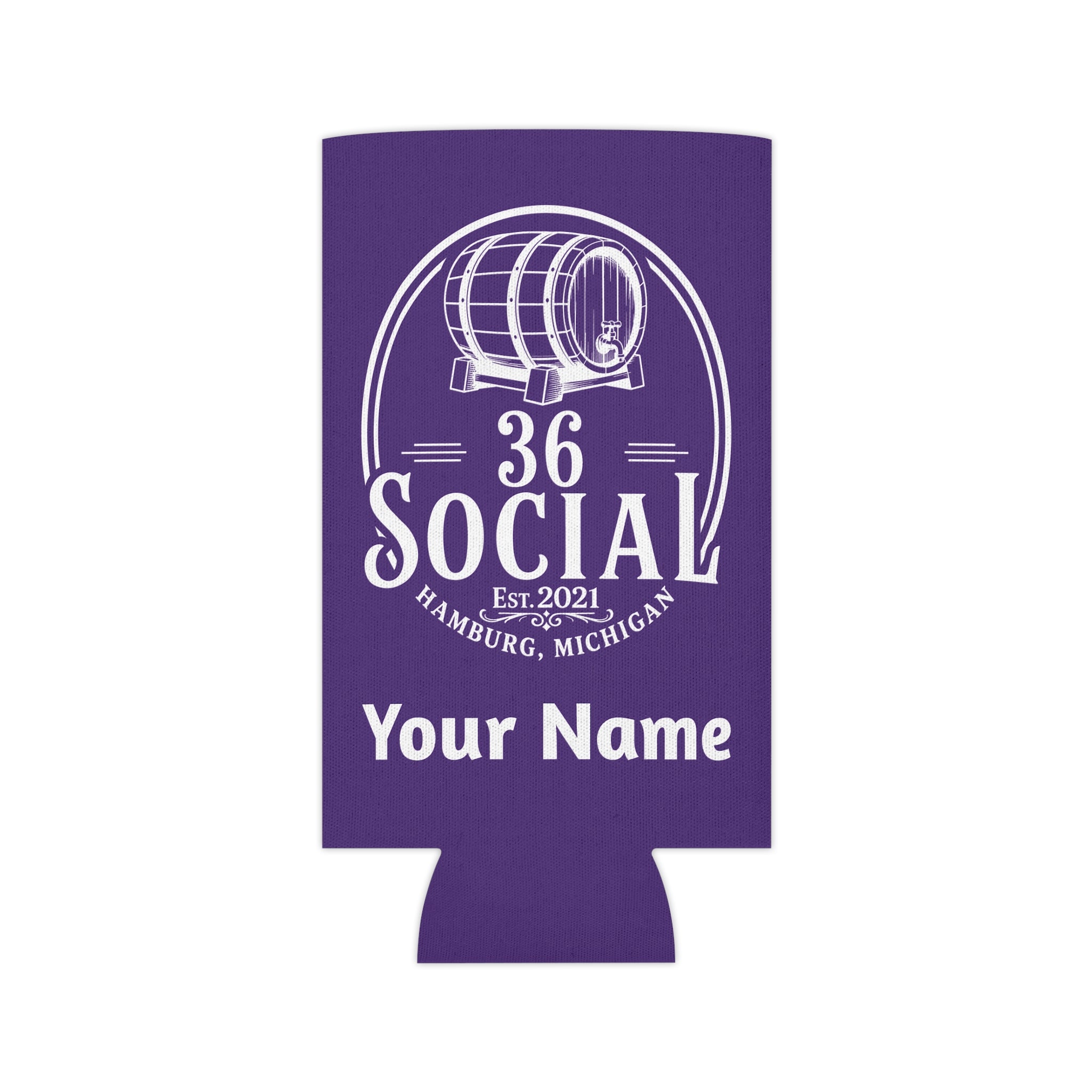 36 Social Logo 2 SL Can Cooler - Skinny - Purple (Amaranth)