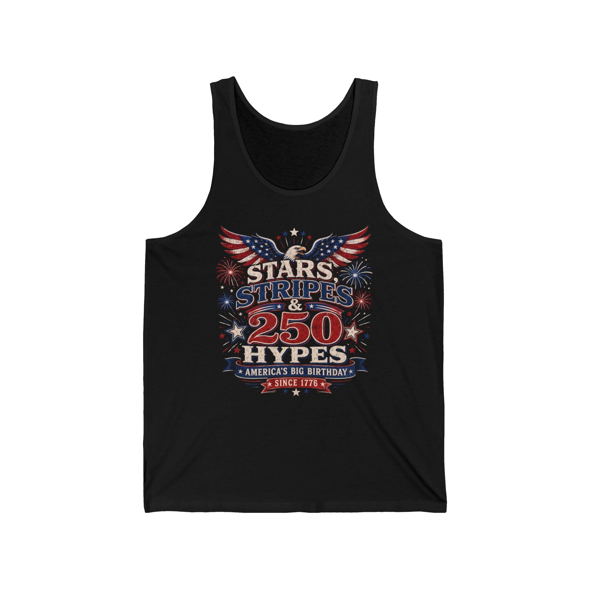 Stars Stripes Hypes 250th Anniversary Retro Patriotic Basic T-Shirt - Unisex