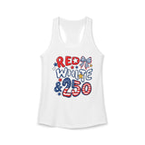 Red White Blue Bow 250 Anniversary Patriotic Americana Basic Racerback Tank Top - Women's