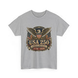 Ornate Eagle Shield USA 250 Anniversary Vintage Americana Basic T-Shirt - Unisex