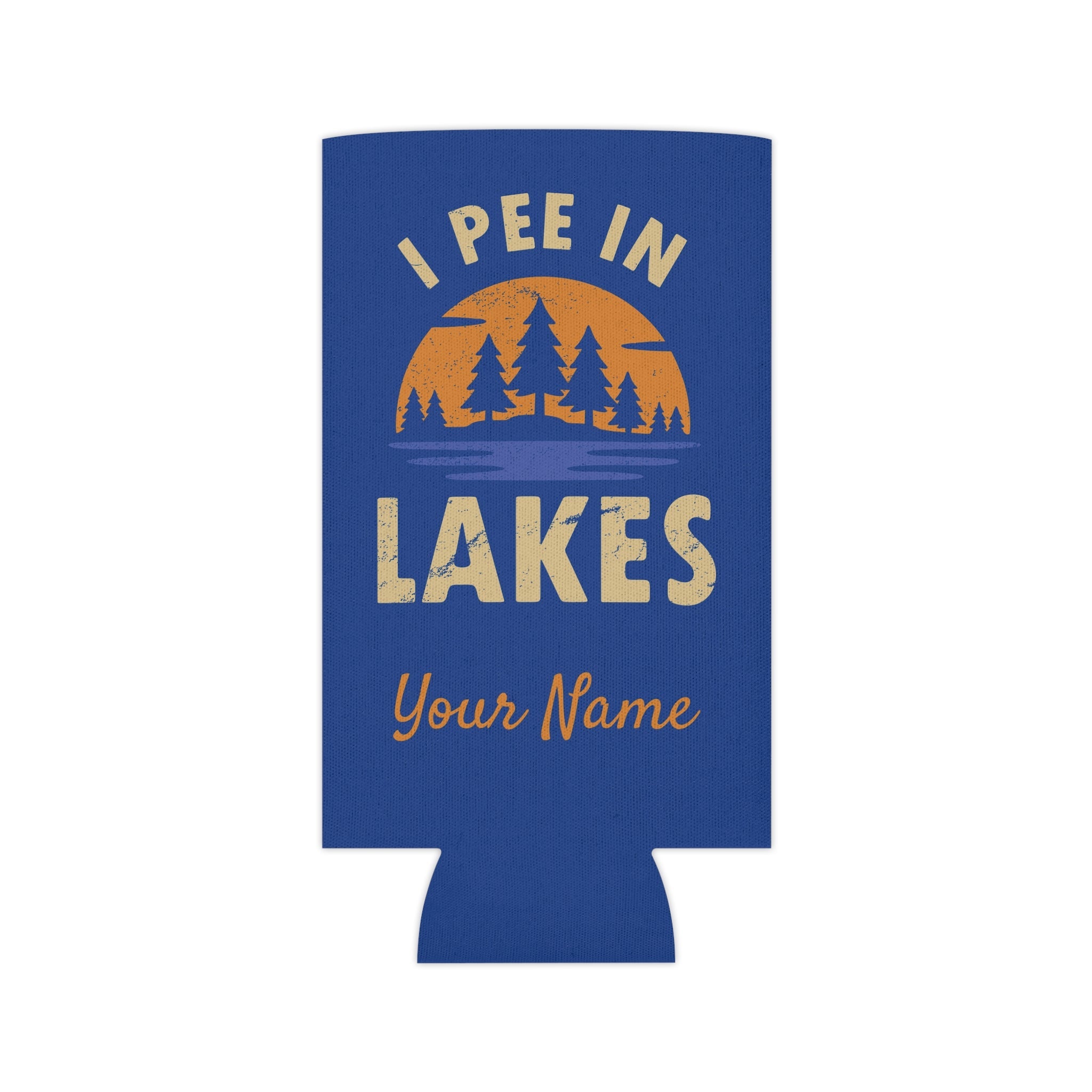 Can Cooler - Skinny - I Pee In Lakes Retro Sun