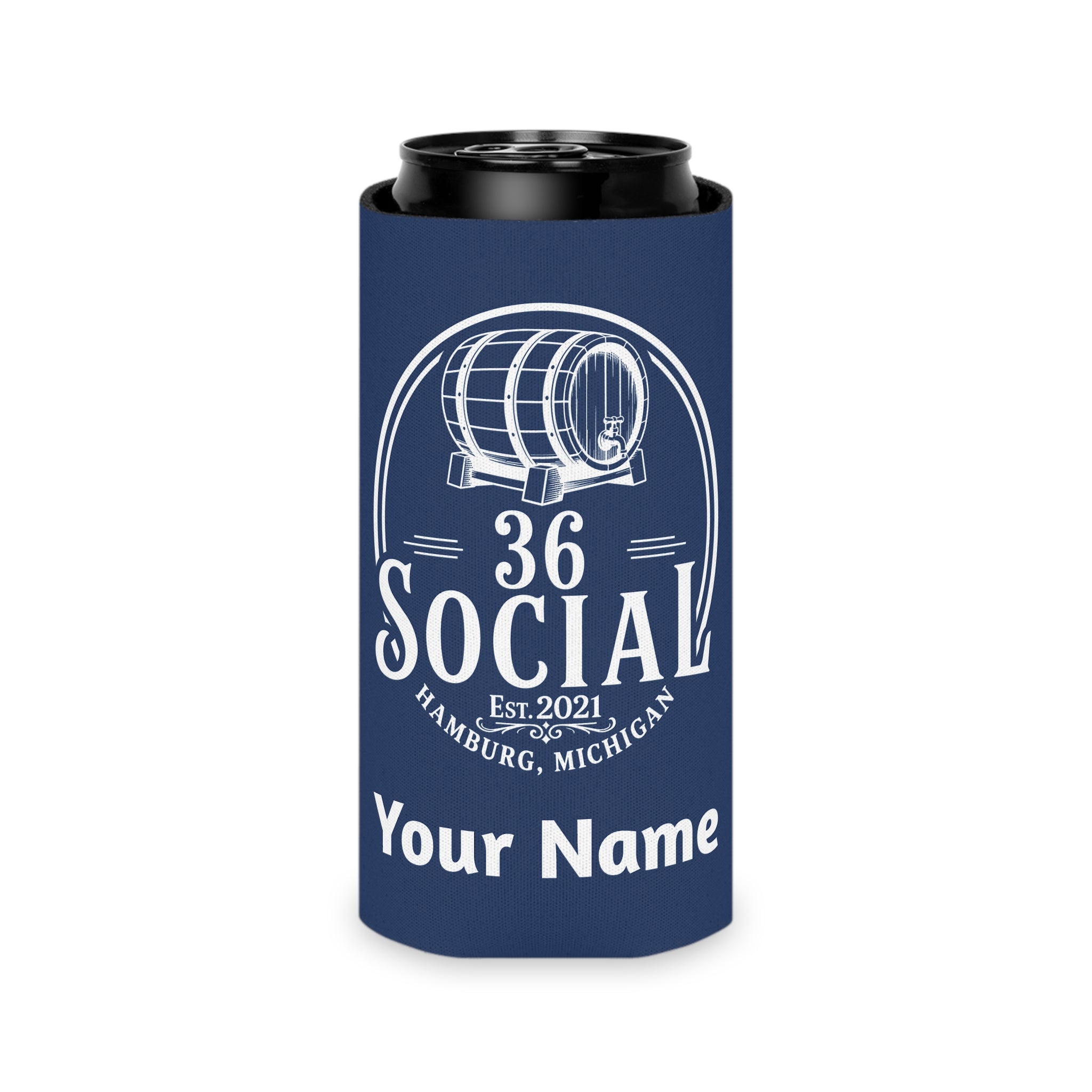 36 Social Logo 2 SL Can Cooler - Skinny - Dark Blue (Amaranth)