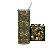 Cuss Words Black & Light Yellow Skinny Steel Tumbler with Straw - 20oz