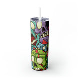 Zombies Skinny Steel Tumbler with Straw, 20oz