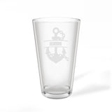Anchor Chain Name Personalized Engraved 16oz Pint Mixing Glass