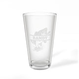 Bass Fish Name Personalized Engraved 16oz Pint Mixing Glass