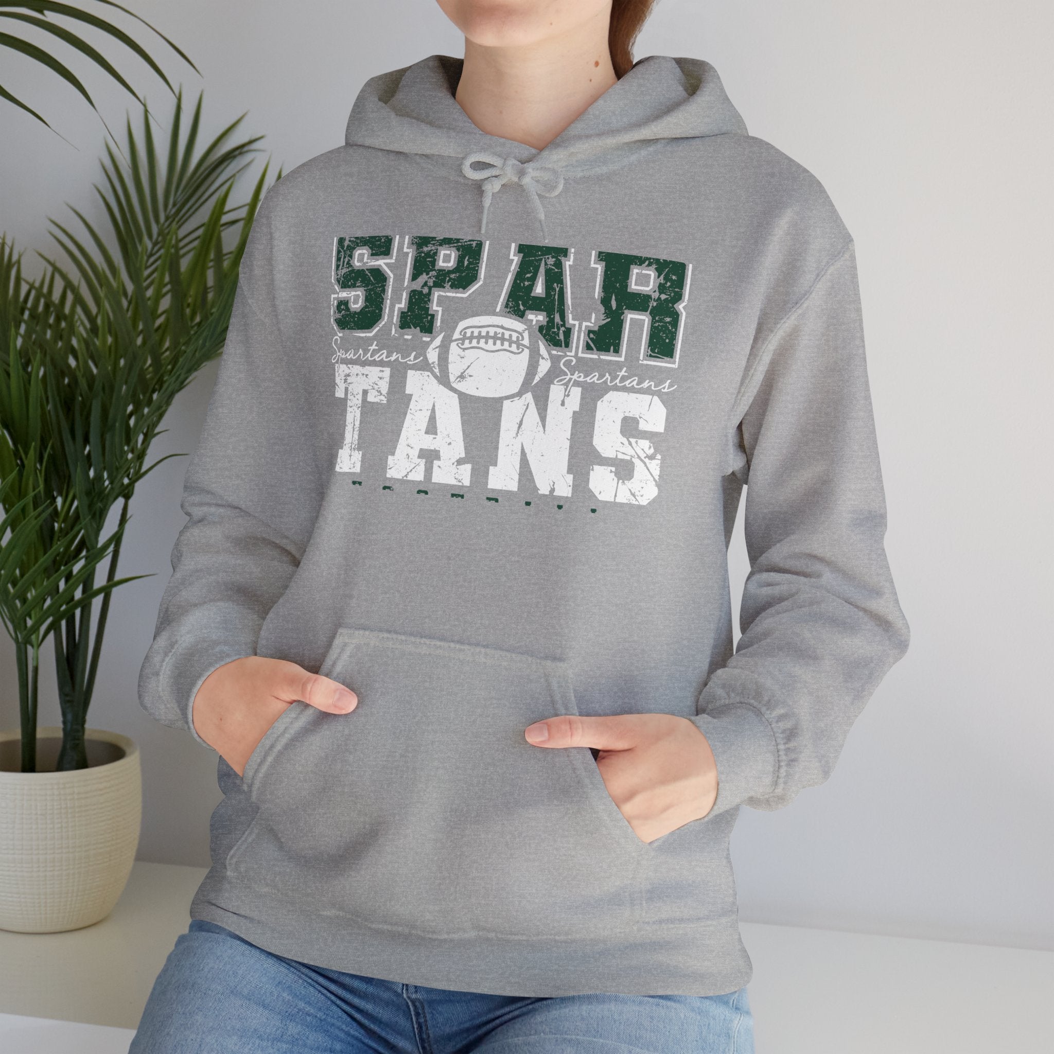 Spartans Football Green & White Hoodie - Unisex