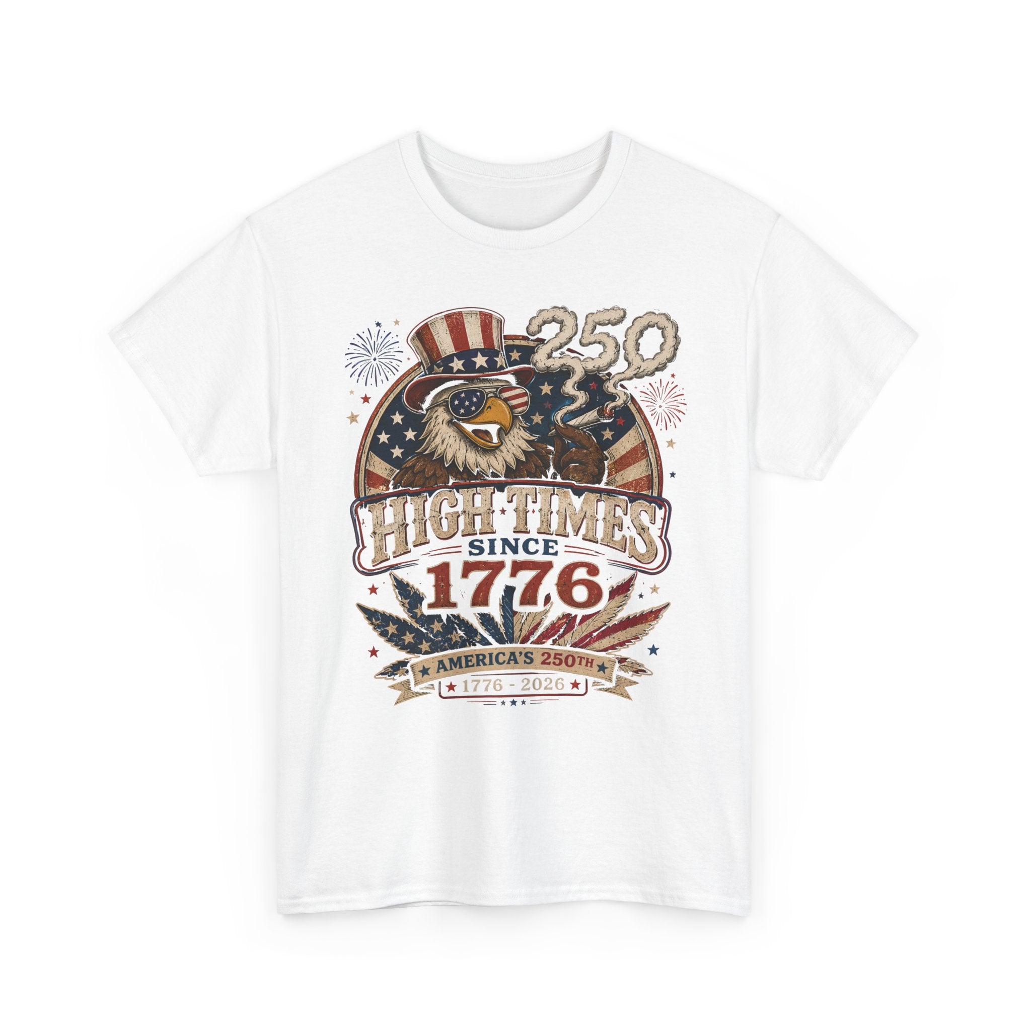 Stoned Eagle 1776 2026 Funny Patriotic Americana Basic T-Shirt - Unisex
