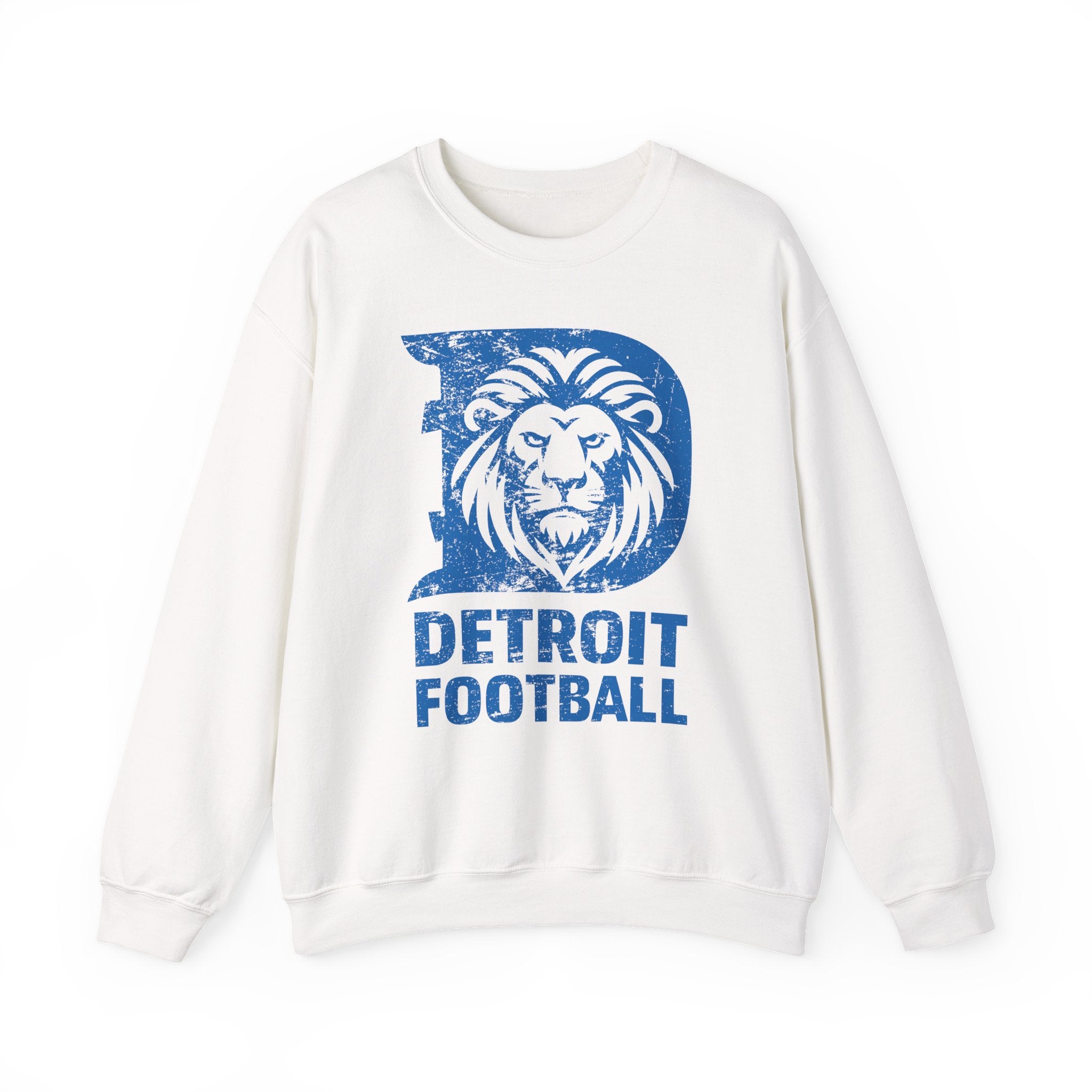 Detroit Football Blue Crewneck Sweatshirt - Unisex