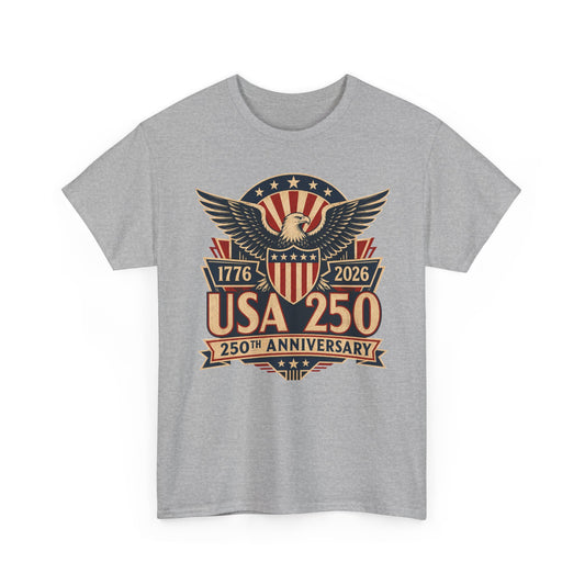 Eagle Shield Badge USA 250 Anniversary Vintage Patriotic Basic T-Shirt - Unisex