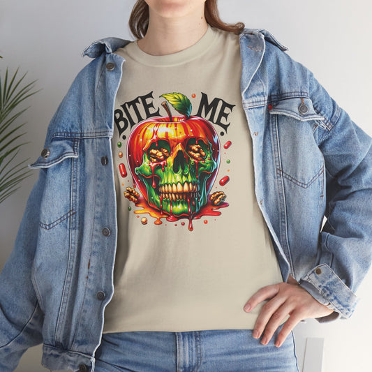 Bite Me Apple Skull Basic T-Shirt - Unisex