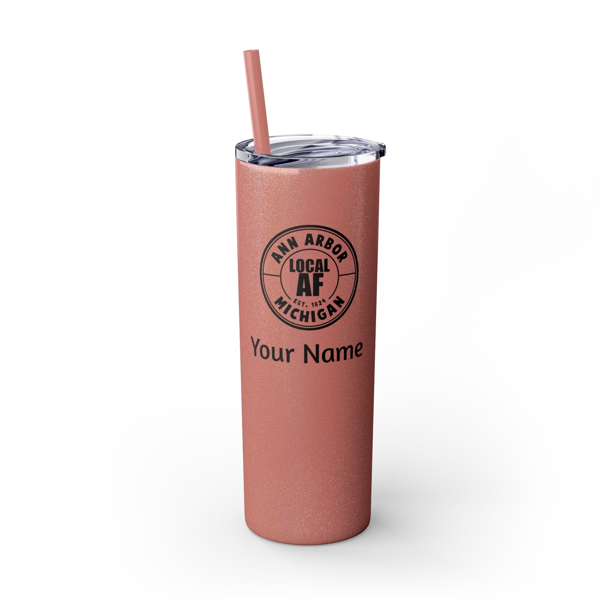 Ann Arbor Local AF Skinny Steel Tumbler with Straw - 20oz