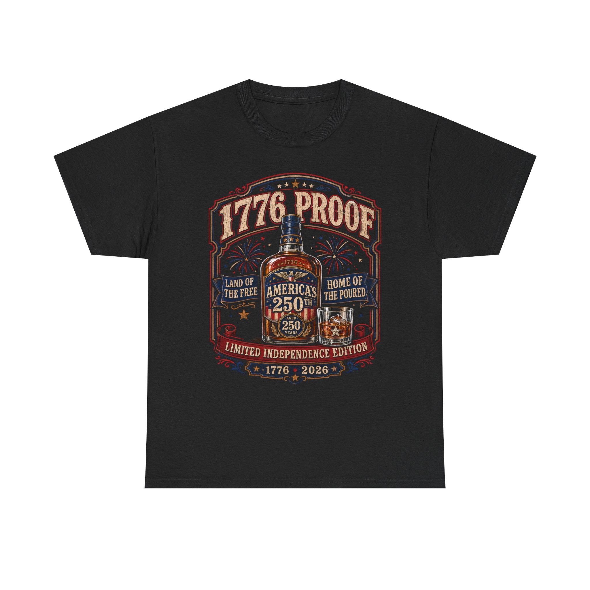 Liquor Bottle America 250th Anniversary Vintage Funny Patriotic Basic T-Shirt - Unisex