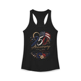Floral Flag 250 Anniversary 1776 2026 Patriotic Americana Basic Racerback Tank Top - Women's