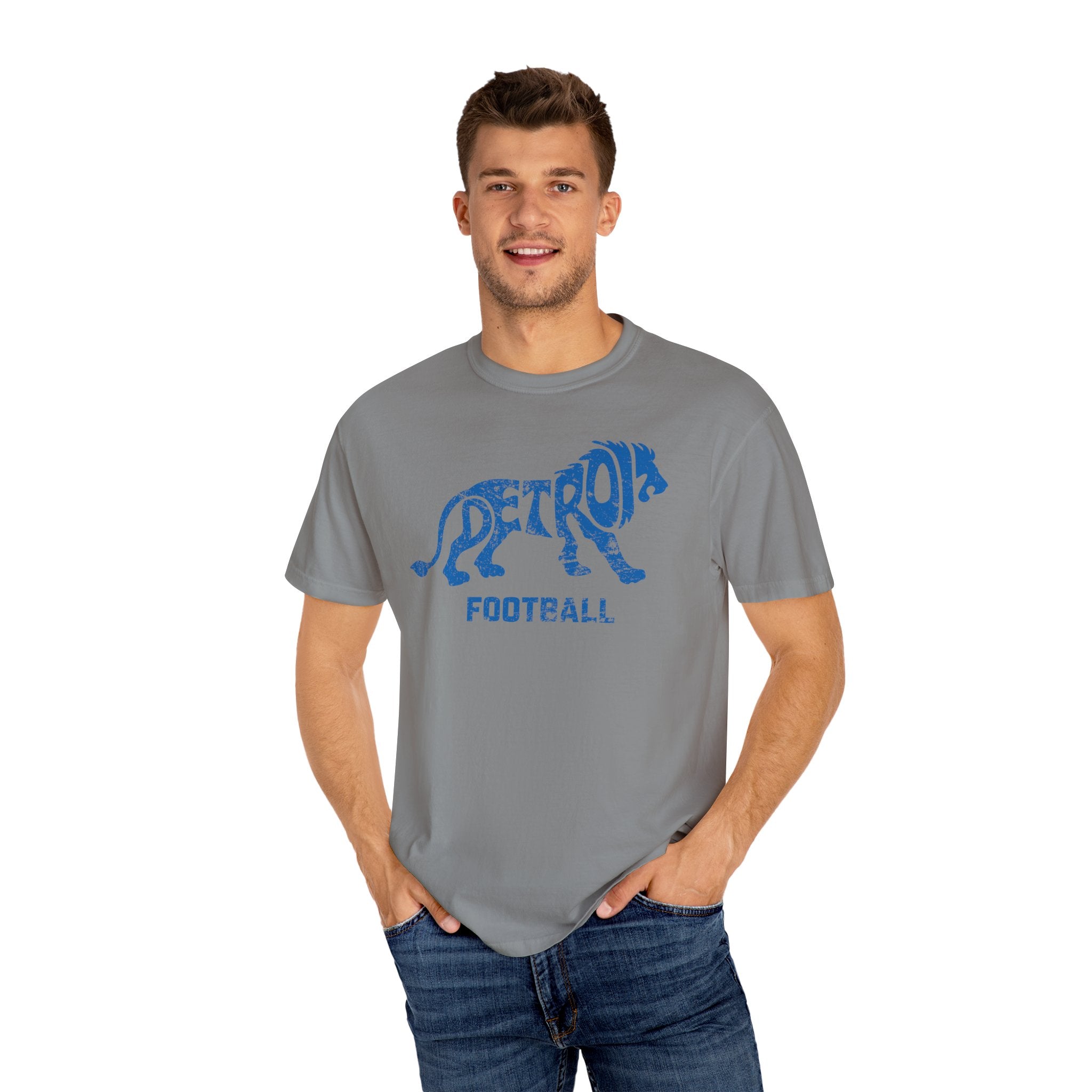 Detroit Football Lion Blue Premium T-Shirt - Unisex