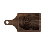 Santa Portrait Engraved Wooden Cutting Board Paddle w Handle