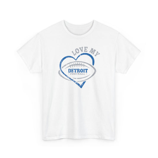 Love Detroit Football Blue & Gray Basic T-Shirt - Unisex