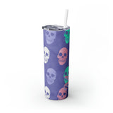 Skulls Personalized Skinny Steel Tumbler with Straw, 20oz