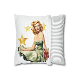 Pin Up Girl Christmas 3 Square Pillow Case