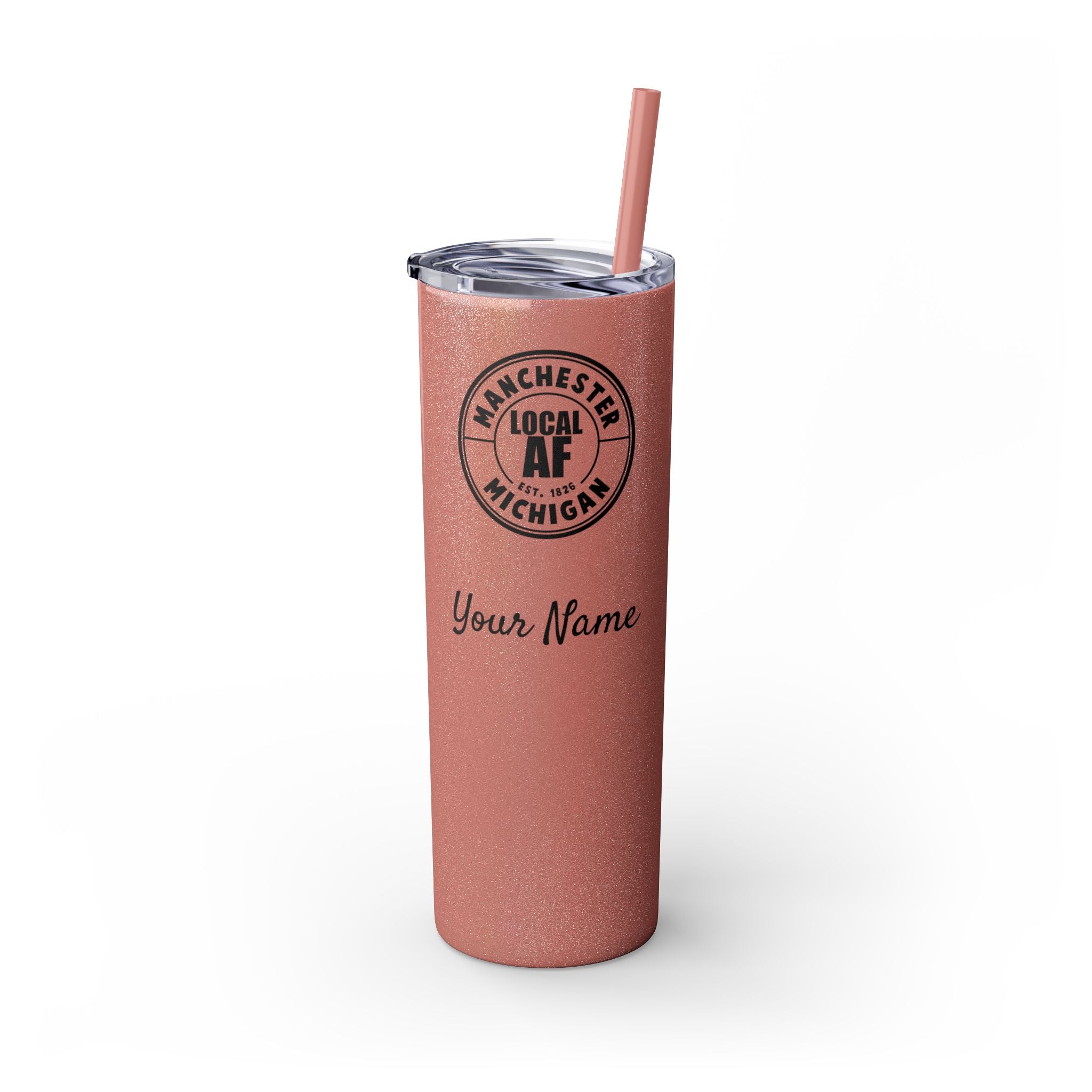 Manchester Local AF Skinny Steel Tumbler with Straw - 20oz