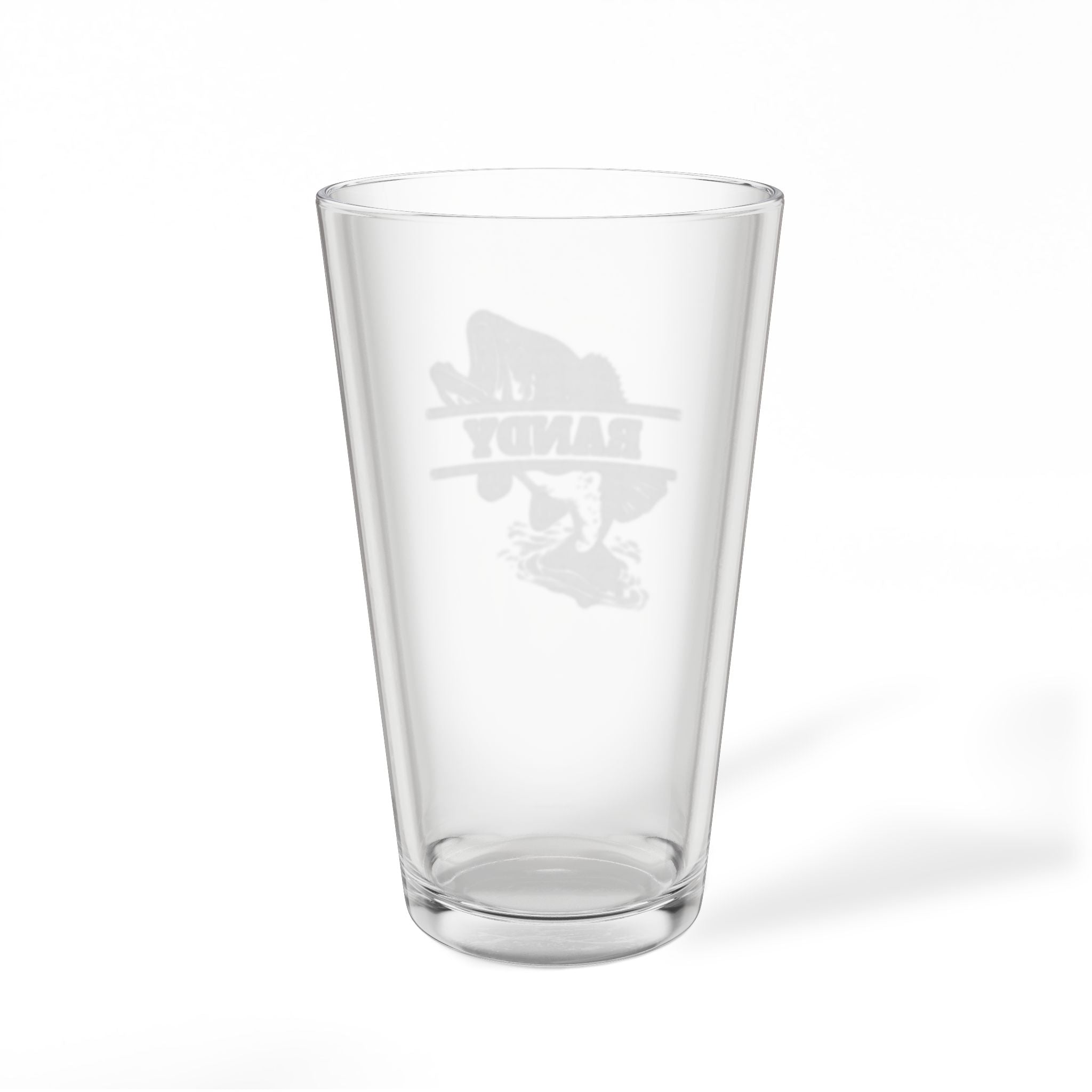 Bass Fish Name Personalized Engraved 16oz Pint Mixing Glass