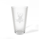 Deer Silhouette Name Personalized Engraved 16oz Pint Mixing Glass