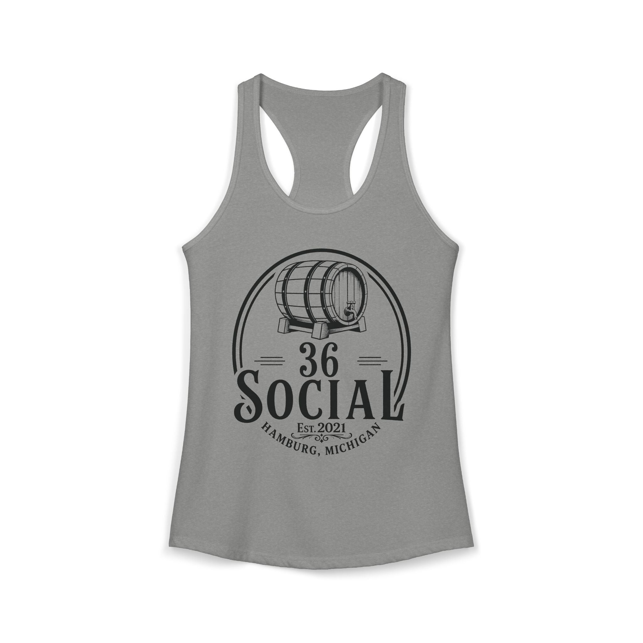 36 Social Logo 2 Black SL Basic Racerback Tank Top - Women's