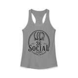 36 Social Logo 2 Black SL Basic Racerback Tank Top - Women's