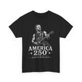 Flag Guitar Rebel America 250 Distressed Patriotic Grunge Basic T-Shirt - Unisex
