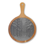 Winter Wonderland Forest Engraved Round Charcuterie Board with Handle