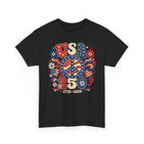 Peace Sign USA 250 1776 2026 Retro Patriotic USA 250 Basic T-Shirt - Unisex