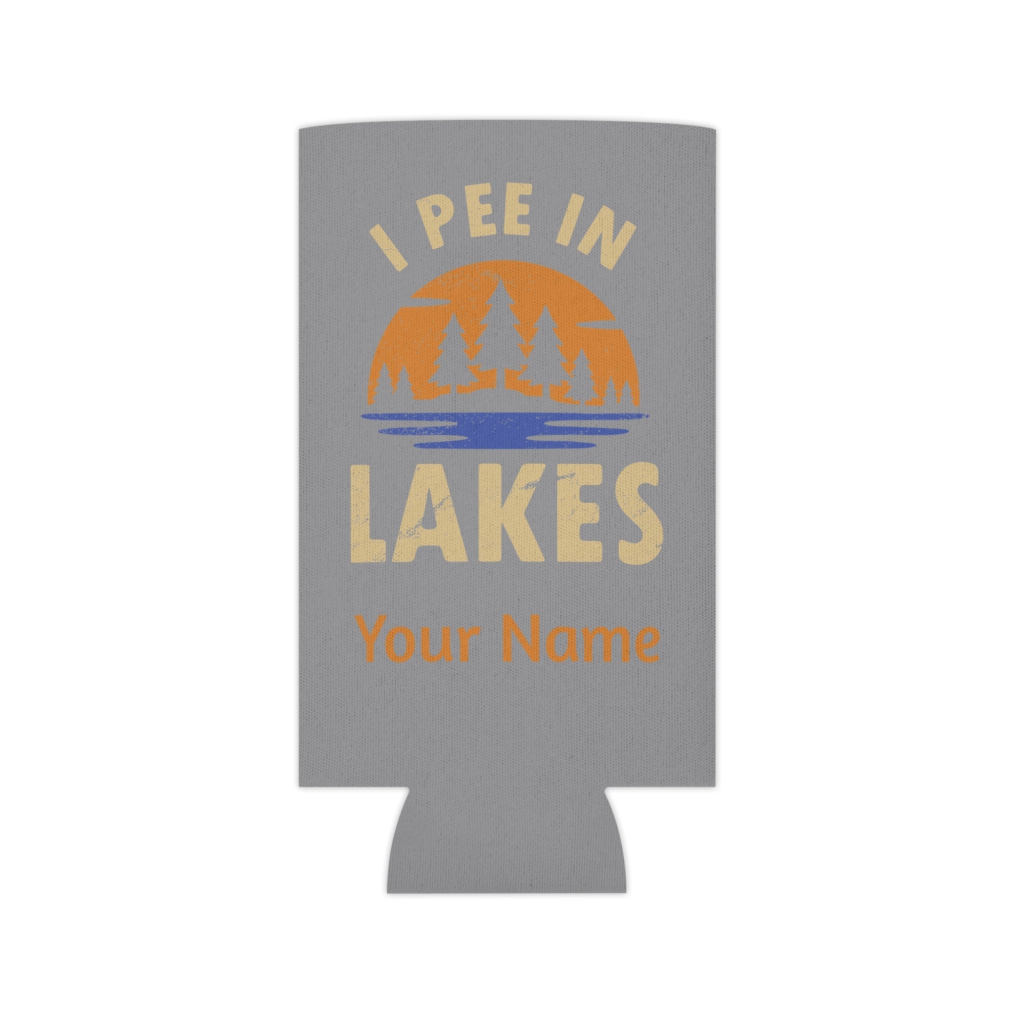 Can Cooler - Skinny - I Pee In Lakes Retro Sun