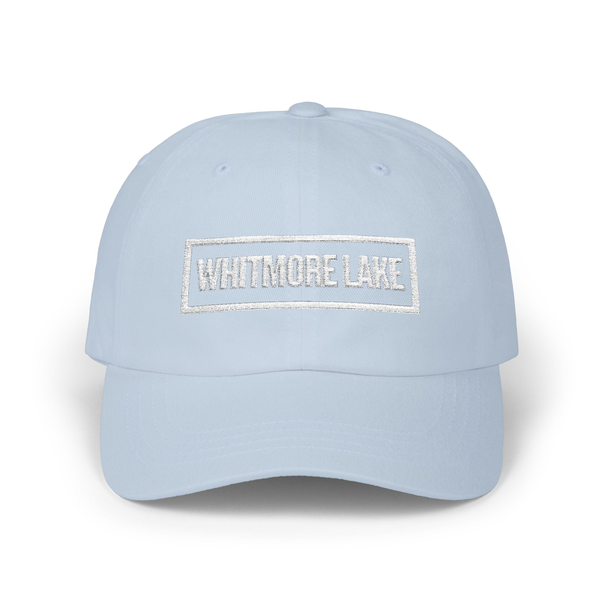 Whitmore Lake Bold & Square White Embroidery Dad Cap