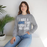 I Was a Lions Before It Was Cool Blue & White Crewneck Sweatshirt - Unisex