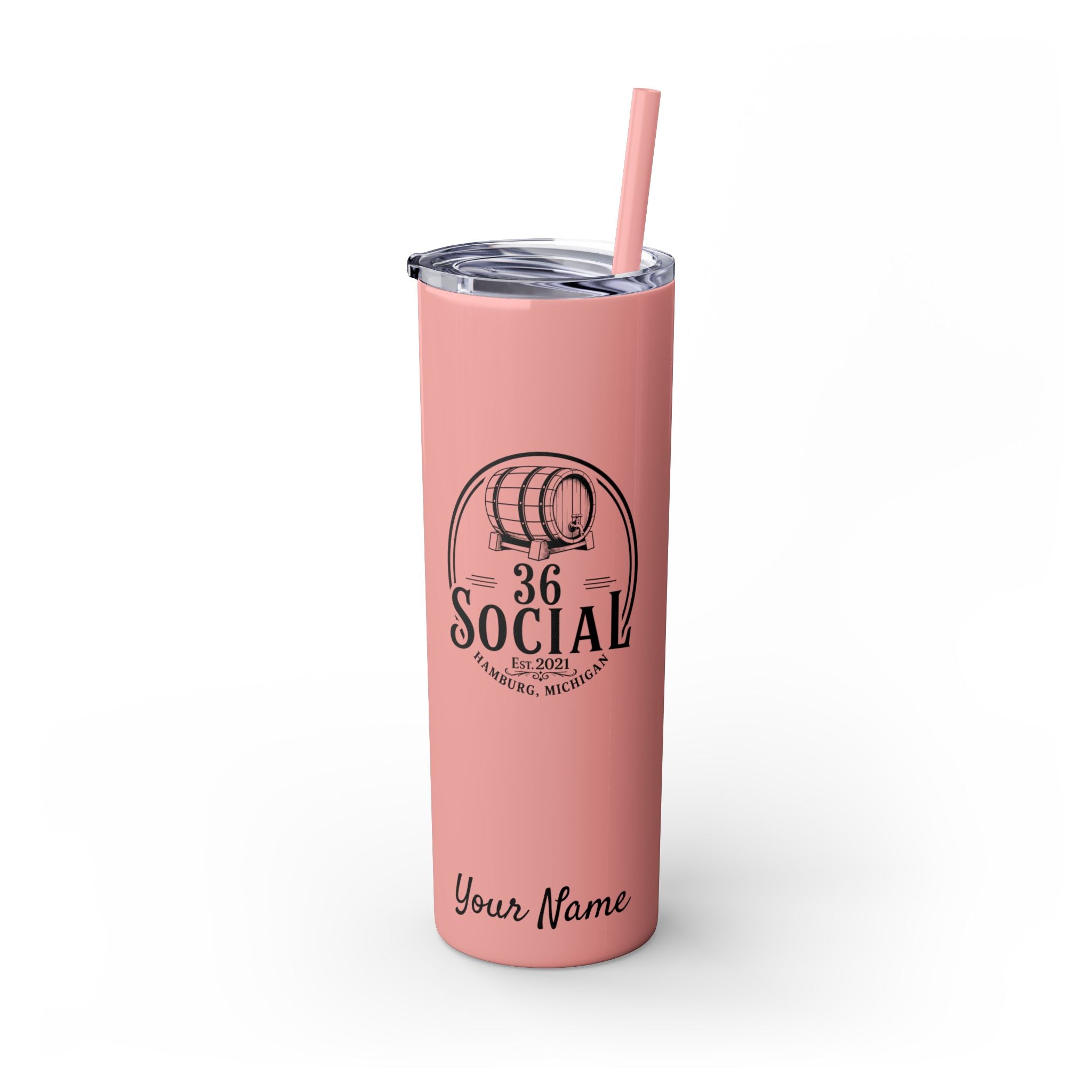 Skinny Steel Tumbler with Straw - 20oz - 36 Social