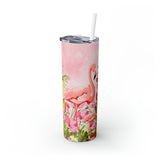 Flamingo Personalized Skinny Steel Tumbler with Straw, 20oz