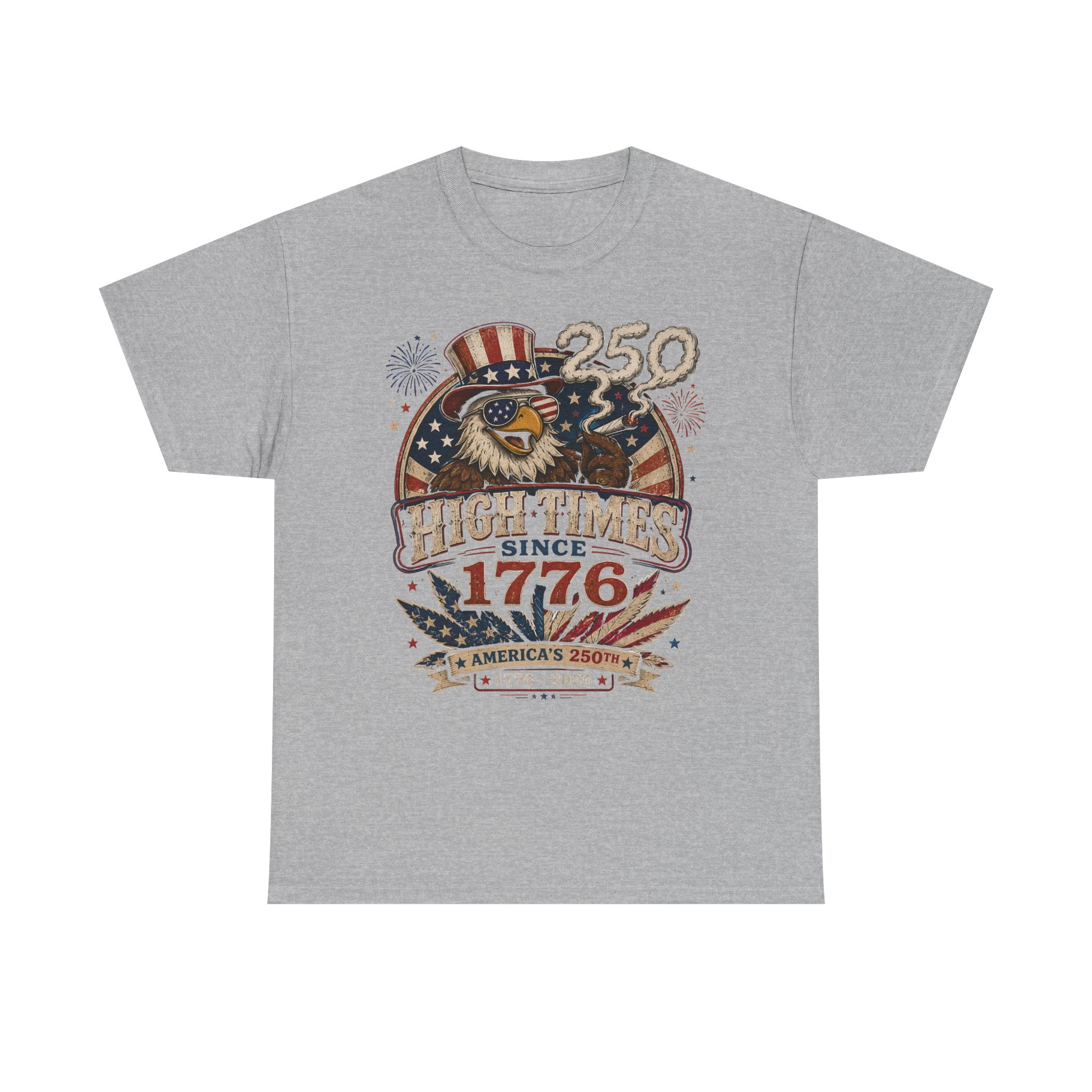 Stoned Eagle 1776 2026 Funny Patriotic Americana Basic T-Shirt - Unisex