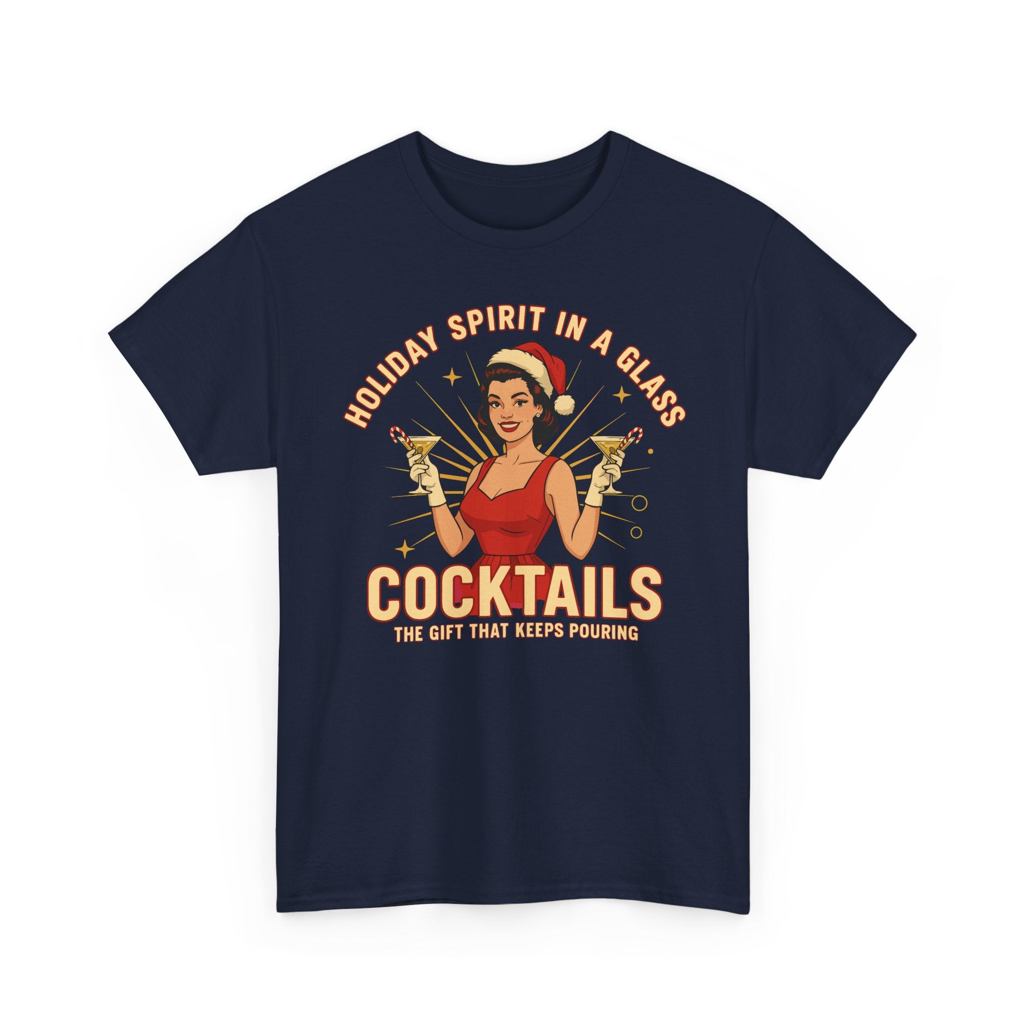 Holiday Spirit In A Glass Cocktails Basic T-Shirt - Unisex