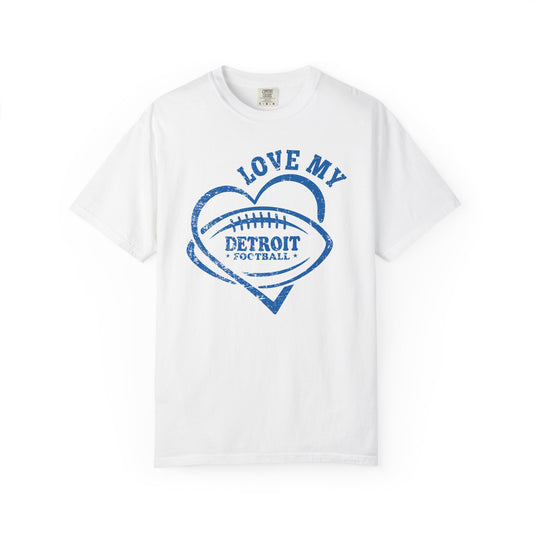 Love Detroit Football Blue Premium T-Shirt - Unisex
