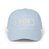 Saline Bold & Square White Embroidery Dad Cap