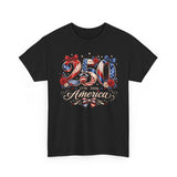 Rose Bow America 250 1776 2026 Floral Patriotic Basic T-Shirt - Unisex