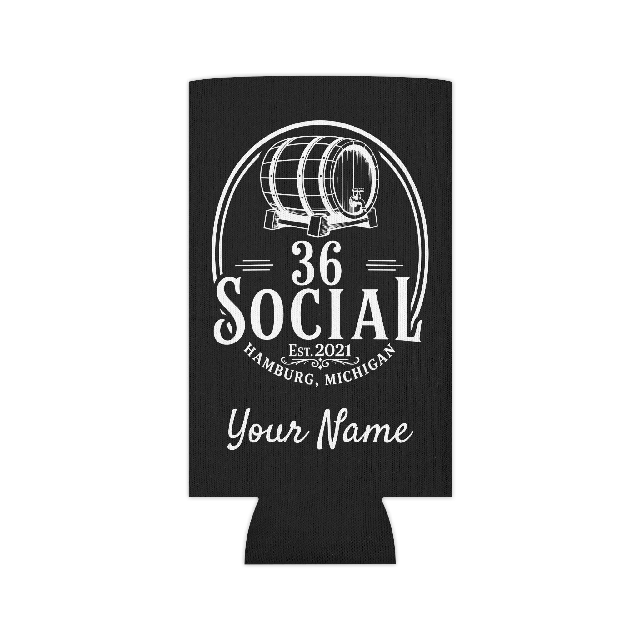 36 Social Logo 2 SL Can Cooler - Skinny - Black (Satisfy)
