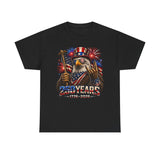 Bald Eagle Flag Fireworks 250th Anniversary Patriotic Grunge Basic T-Shirt - Unisex