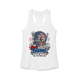 Funny Statue Blazed 250th Anniversary Patriotic Americana Basic Racerback Tank Top - Women's