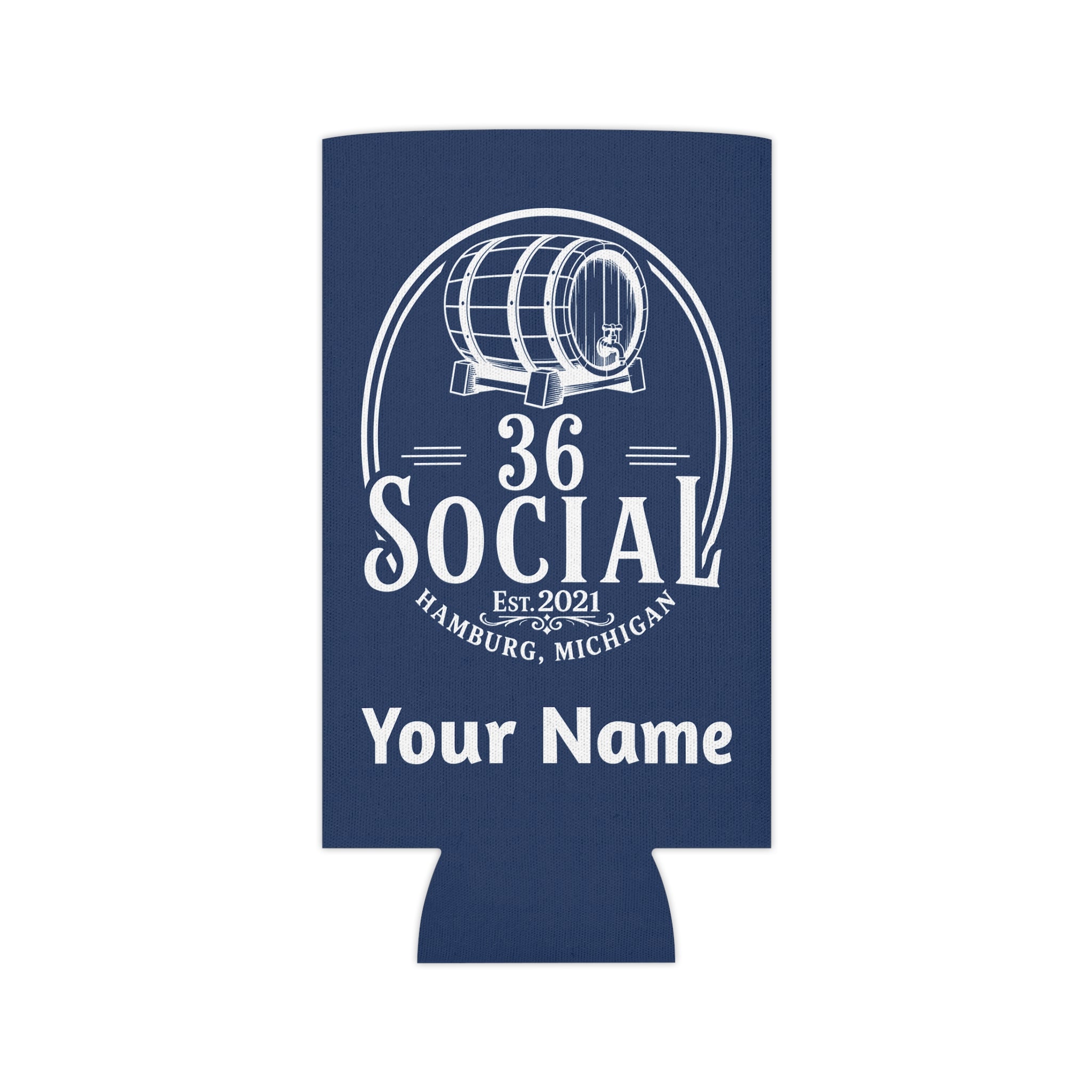 36 Social Logo 2 SL Can Cooler - Skinny - Dark Blue (Amaranth)