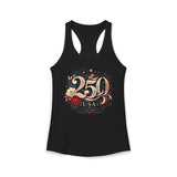 Ornate Floral 250 USA 250 Anniversary Patriotic Americana Basic Racerback Tank Top - Women's